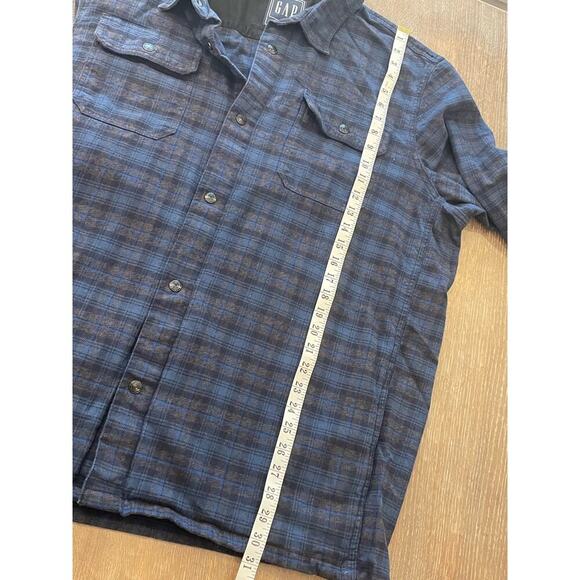 GAP Navy Plaid Flannel Jacket Shirt Men's size XL - Picture 10 of 10